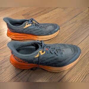 Hoka Gray and Orange Running Shoes